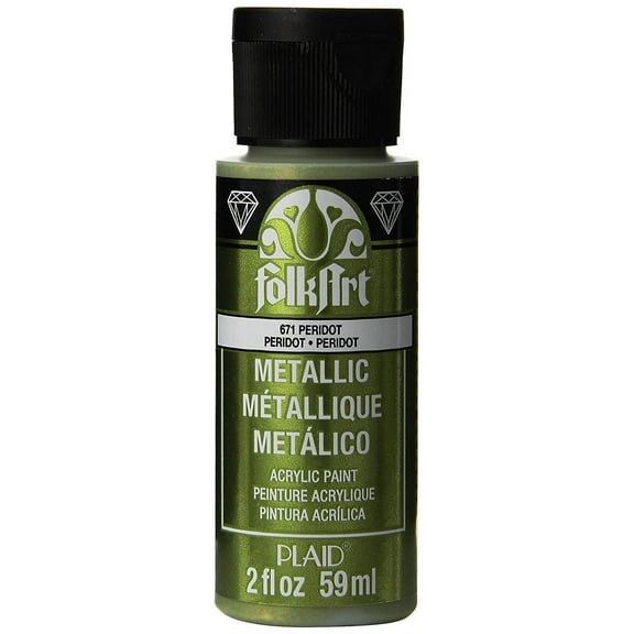 FolkArt Metallic Acrylic Craft Paint, Metallic Finish, Peridot, 2 fl oz
