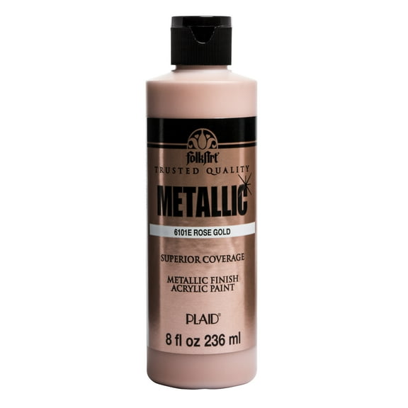 FolkArt Metallic Acrylic Craft Paint, Metallic Finish, Rose Gold, 8 fl oz