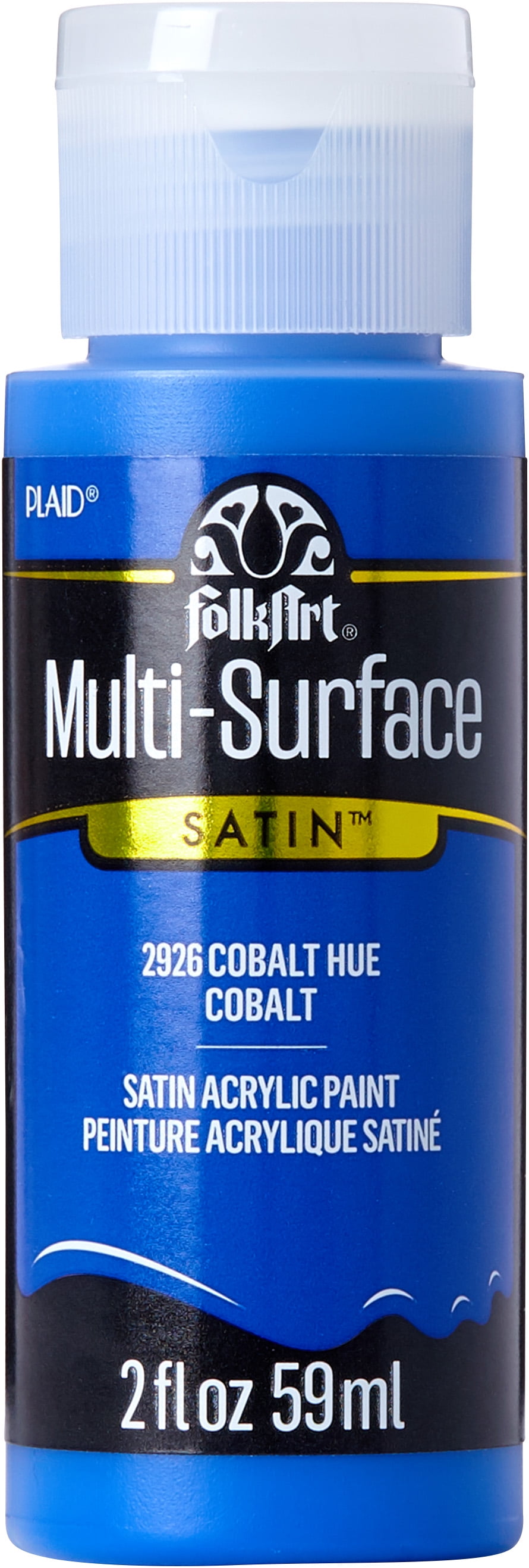 FolkArt Multi-Surface Acrylic Craft Paint, Satin Finish, Cobalt Hue, 2 fl  oz 