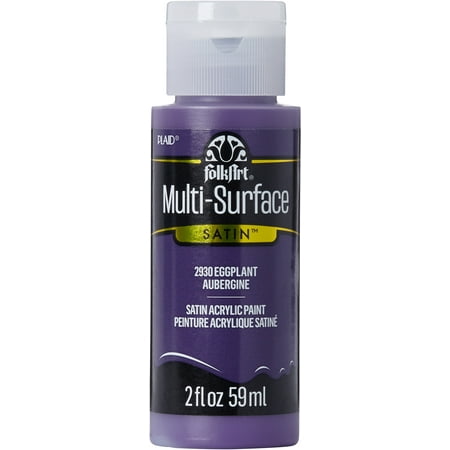FolkArt Multi-Surface Acrylic Craft Paint, Satin Finish, Eggplant, 2 fl oz