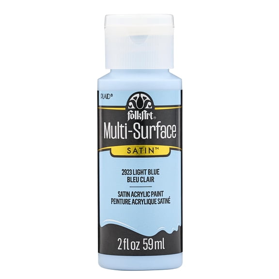 FolkArt Multi-Surface Acrylic Craft Paint, Satin Finish, Light Blue, 2 fl oz