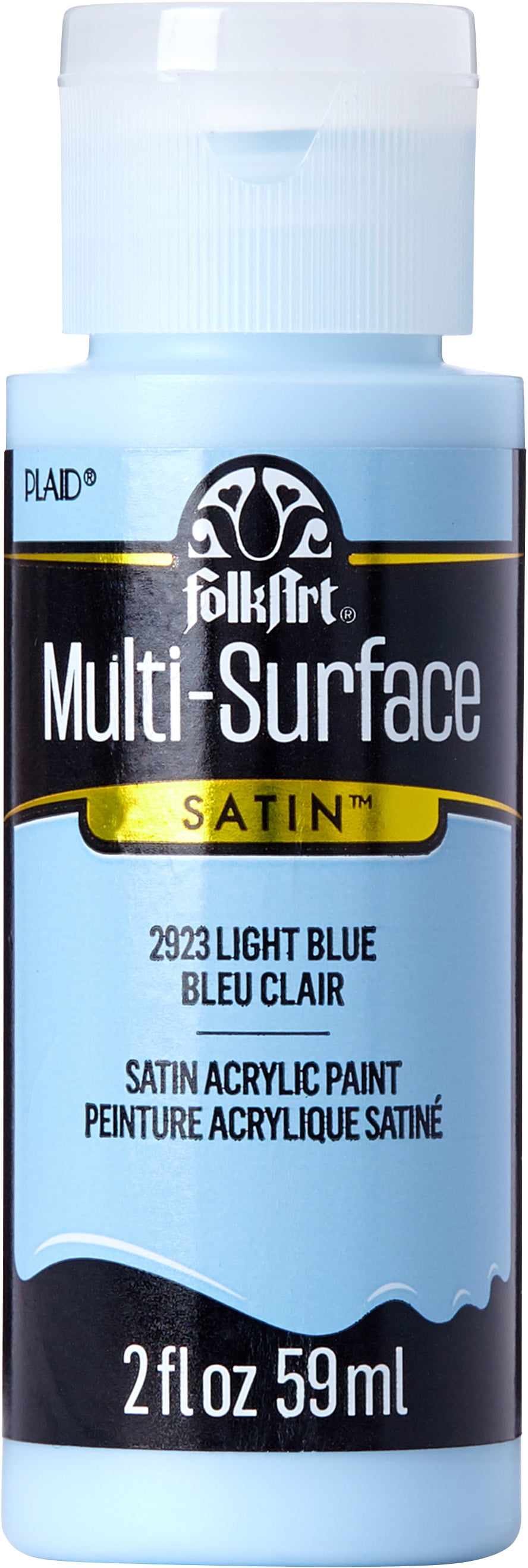 FolkArt Multi-Surface Acrylic Craft Paint, Satin Finish, Light Blue, 2 fl oz