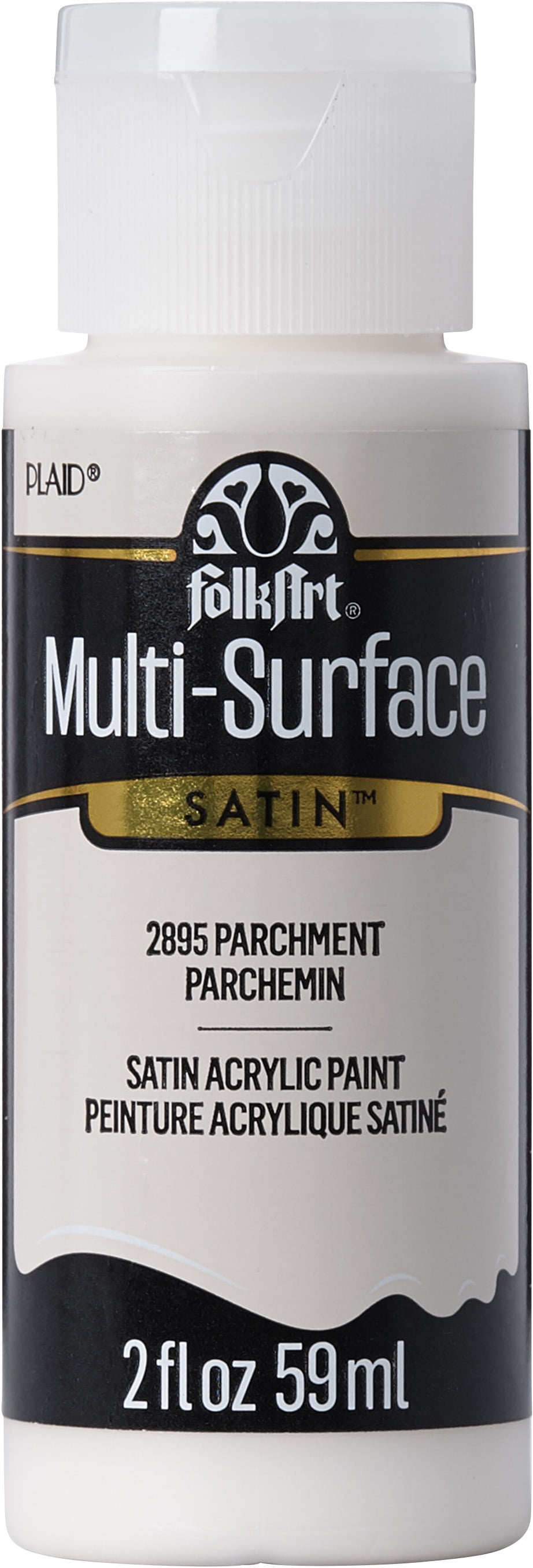 FolkArt MultiSurface Acrylic Craft Paint, Satin Finish, Parchment, 2