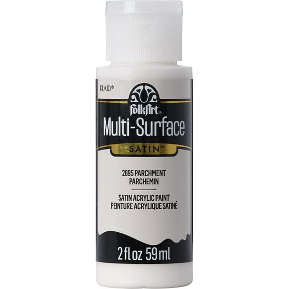 FolkArt Multi-Surface Acrylic Craft Paint, Satin Finish, Parchment, 2 fl oz