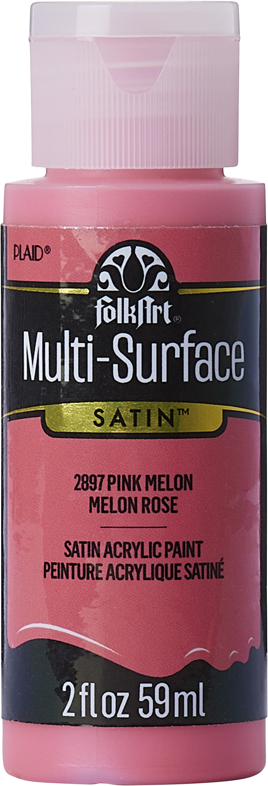 Shop Plaid FolkArt ® Multi-Surface Satin Acrylic Paints - Bright Pink, 2  oz. - 2896 - 2896