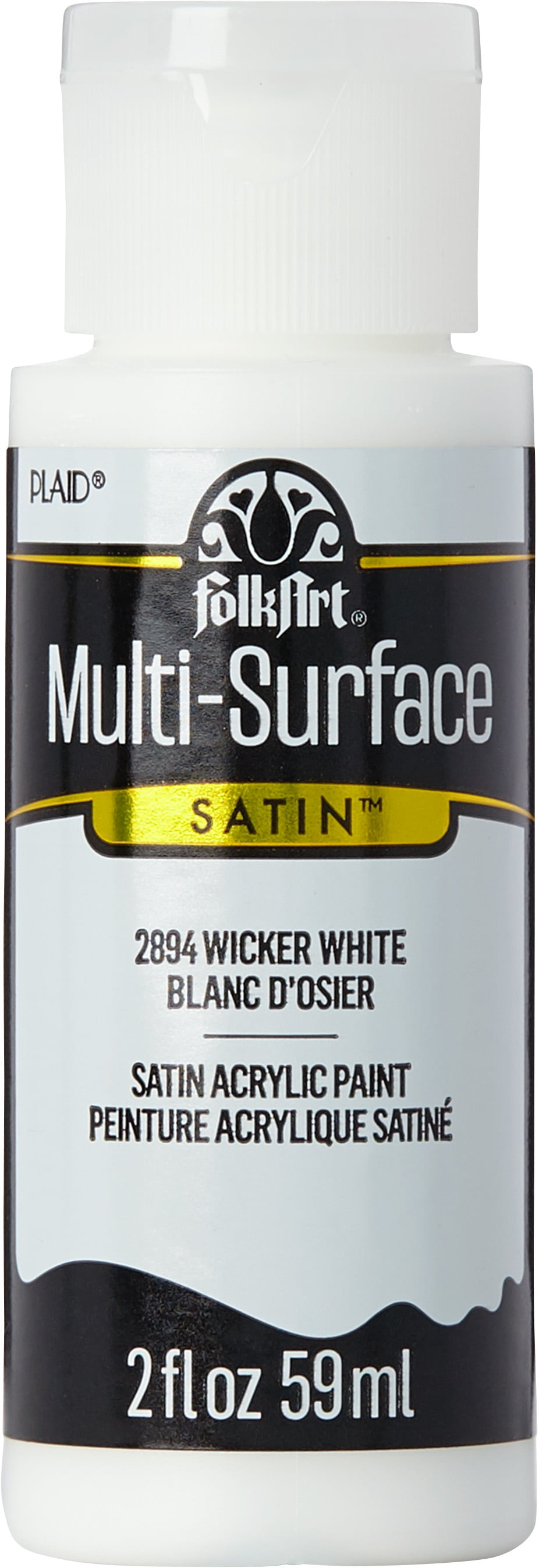 Shop Plaid FolkArt ® Multi-Surface Satin Acrylic Paints - Titanium White, 2  oz. - 2938 - 2938