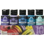 FolkArt 7507E Multi-Surface Acrylic Craft Paint Set, Satin Finish, Bright, Set of 10, 30 fl oz