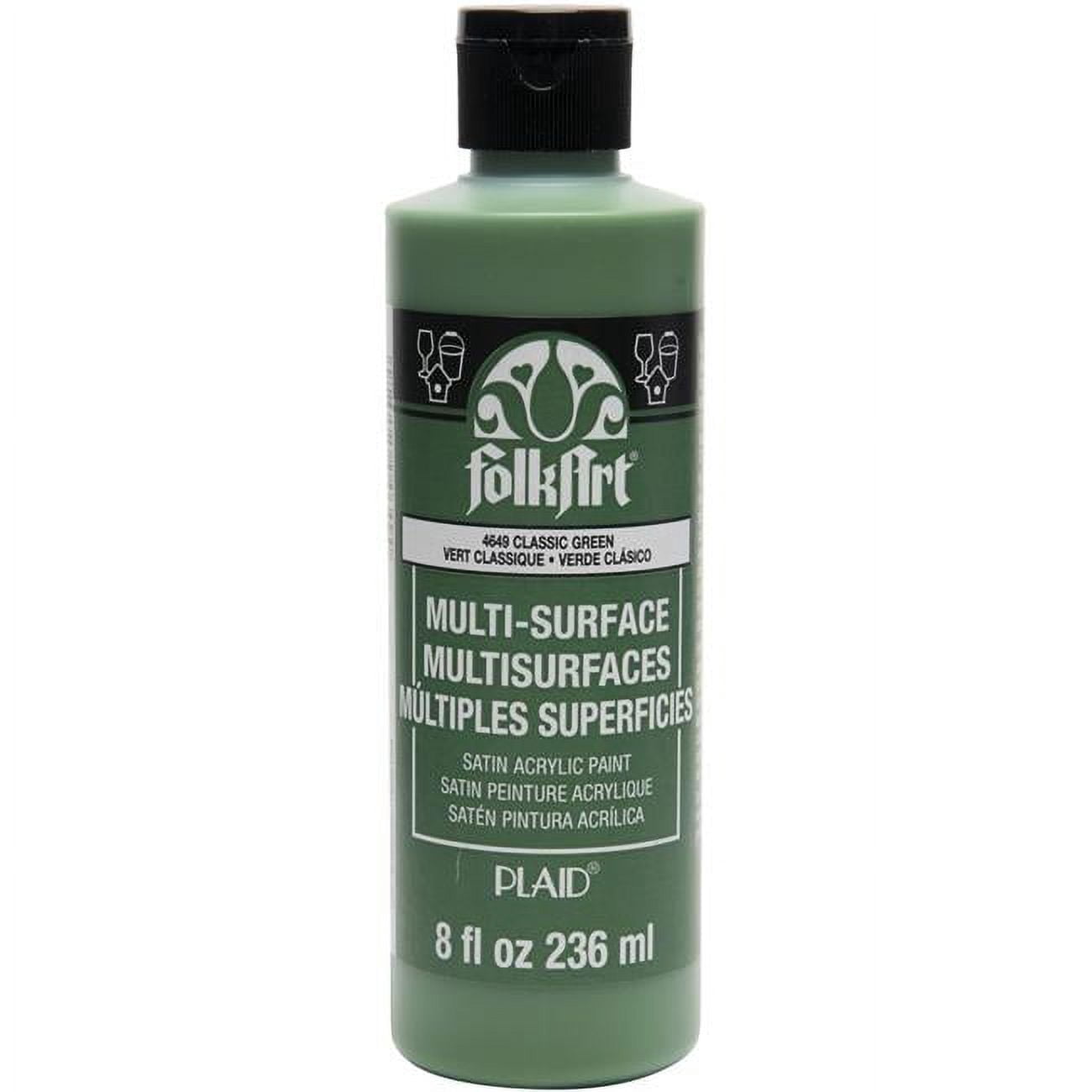 FolkArt Multi-Surface Acrylic Craft Paint, Satin Finish, Classic Green, 8 fl oz