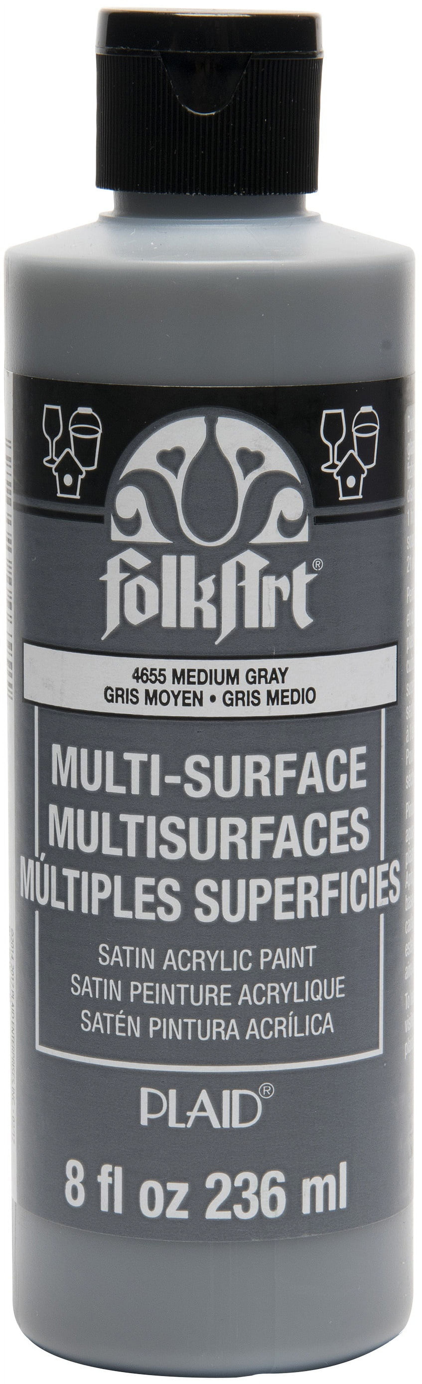 FolkArt MultiSurface Acrylic Paint 8ozMedium Gray