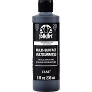 FolkArt Multi-Surface Acrylic Paint 8oz-Metallic Charcoal Black