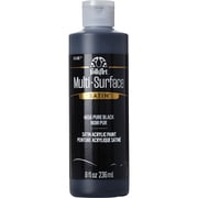 FolkArt Multi-Surface Acrylic Craft Paint, Satin Finish, Pure Black, 8 fl oz