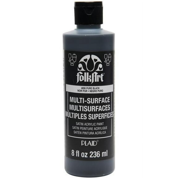 FolkArt Multi-Surface Acrylic Paint 8oz-Pure Black