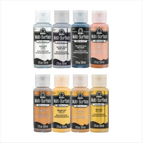 FolkArt Multi-Surface Metallic Acrylic Craft Paint Set, 8 Colors, 2 fl oz Each