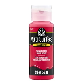 FolkArt Multi-Surface Acrylic Craft Paint, Satin Finish, Apple Red, 2 fl oz