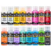 FolkArt Multi-Surface Satin Acrylic Craft Paint Set, Brights, 16 Colors, 2 fl oz Each