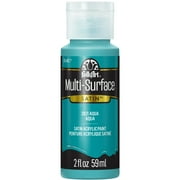 FolkArt Multi-Surface Acrylic Craft Paint, Satin Finish, Aqua, 2 fl oz