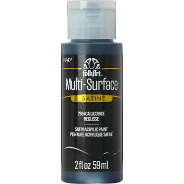 FolkArt Multi-Surface Satin Acrylic Paint Colors by Plaid - Licorice, 2 oz.