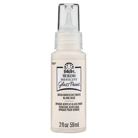 FolkArt Murano Iridescent Acrylic Glass Paint, 2 fl oz, Iridescent White