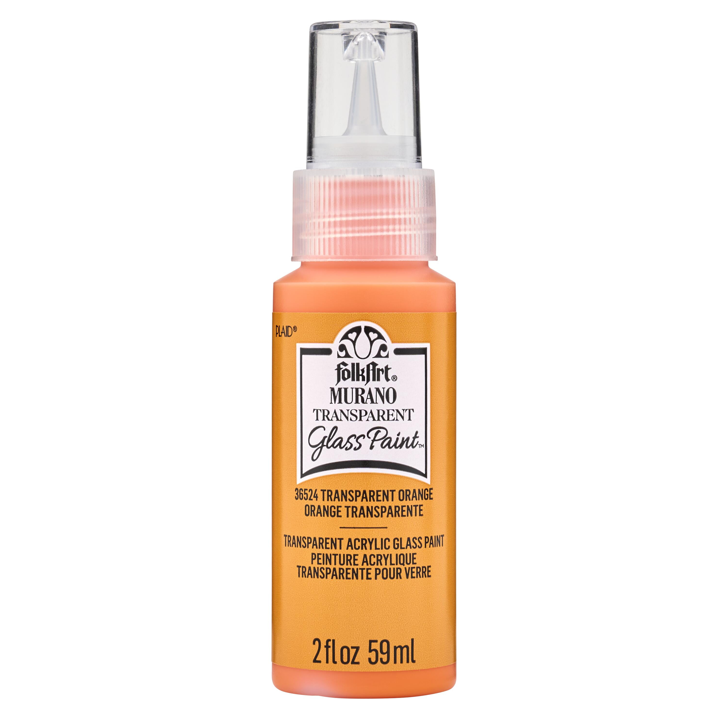 FolkArt Murano Transparent Acrylic Glass Paint, 2 fl oz, Orange