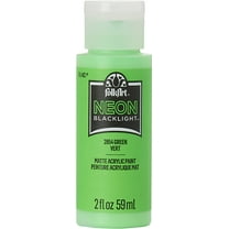 FolkArt Neon Blacklight Acrylic Craft Paint, Matte Finish, Green, 2 fl oz