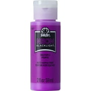 FolkArt Neon Blacklight Acrylic Craft Paint, Matte Finish, Purple, 2 fl oz