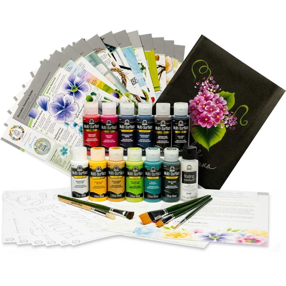 FolkArt One Stroke Acrylic Craft Paint Kit, Home Town, 38 Piece