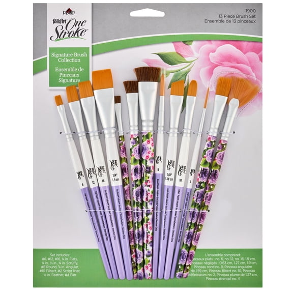 FolkArt One Stroke Signature Collection Paint Brush Set, 13 Piece