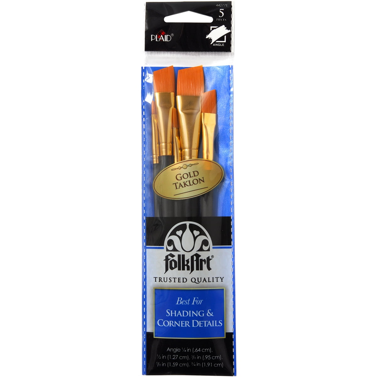 FolkArt Paintbrush Set, Angle Brush Set, 5 Piece