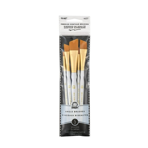 FolkArt Paintbrush Set, Angle Brush Set, 5 Piece