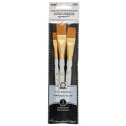 FolkArt Art Brush Set, Wash, Assorted Size, Set of 3, Synthetic Bristle
