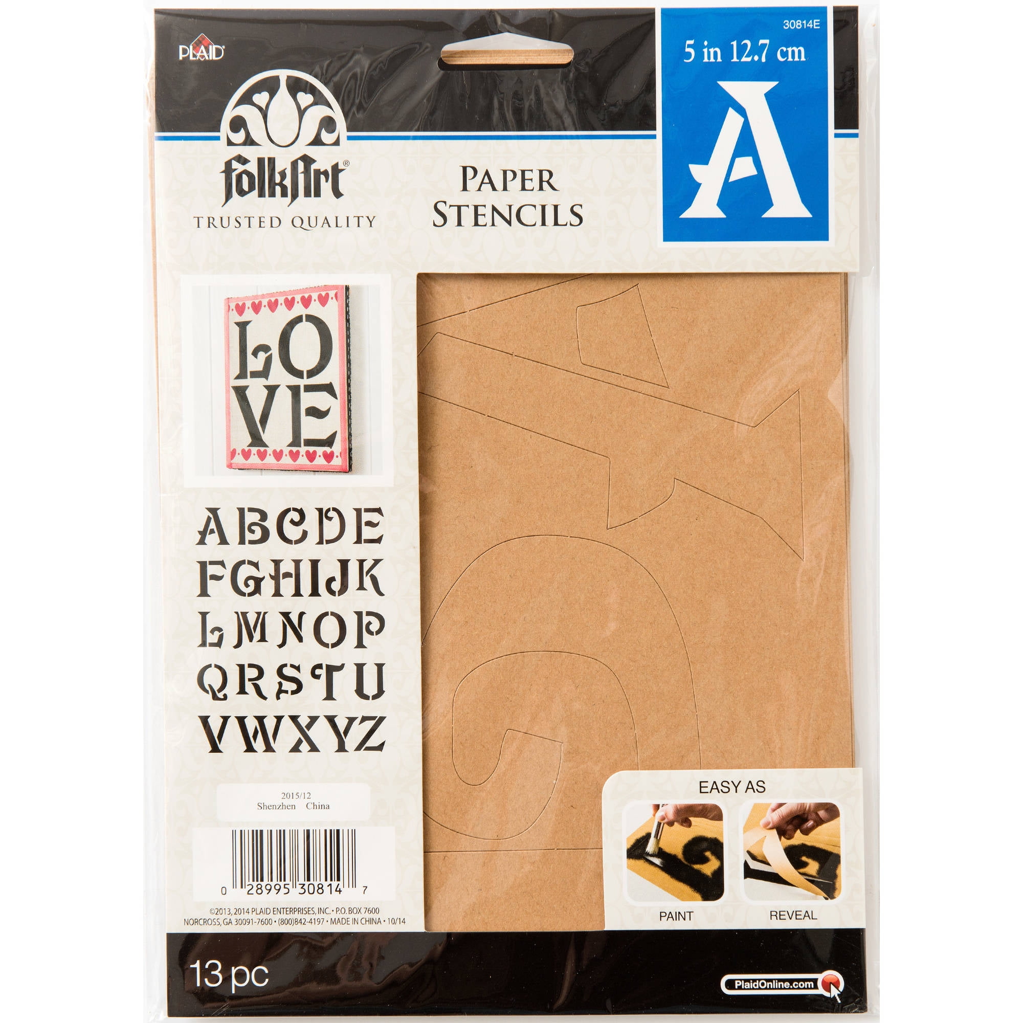 FolkArt Paper Letter Stencil Value Pack, Sinbad, 7 in x 9 in, 13 Piece ...