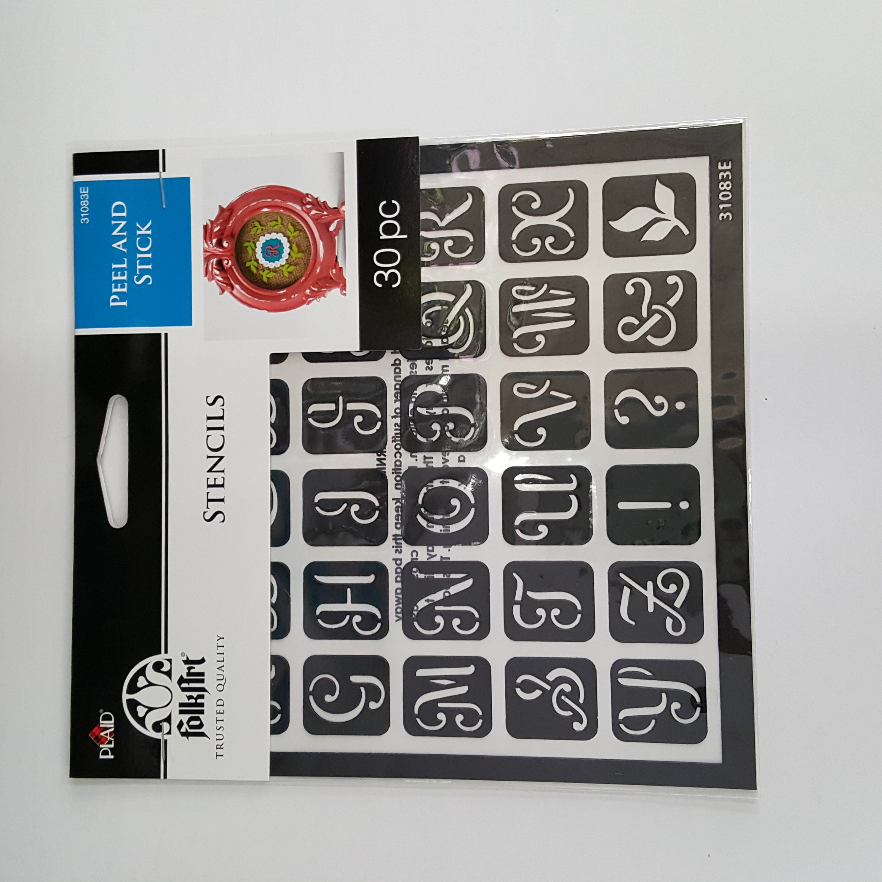 FolkArt Peel & Stick Elegant Alphabet Stencil for Artistic Projects