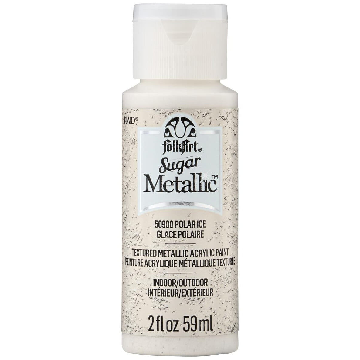 Plaid FolkArt Sugar Metallic Acrylic Paint - Polar Ice, 2 oz, Bottle