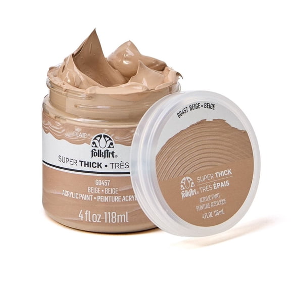 FolkArt Super Thick Acrylic Craft Paint, Matte Finish, Beige, 4 fl oz