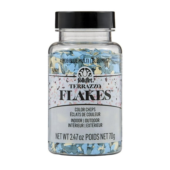 FolkArt Terrazzo Flakes Color Chips, Blue Multi, 2.47 oz