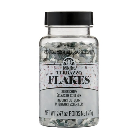 FolkArt Terrazzo Flakes Color Chips, Teal Multi, 2.47 oz