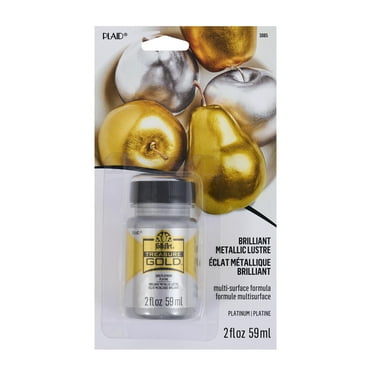 FolkArt Treasure Gold Acrylic Craft Paint, Platinum Silver, 2 fl oz