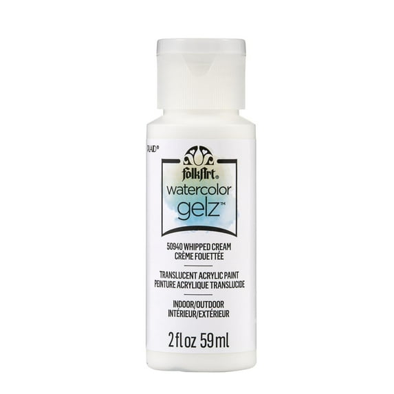 FolkArt Watercolor Gelz Acrylic Craft Paint, Whipped Cream, 2 fl oz