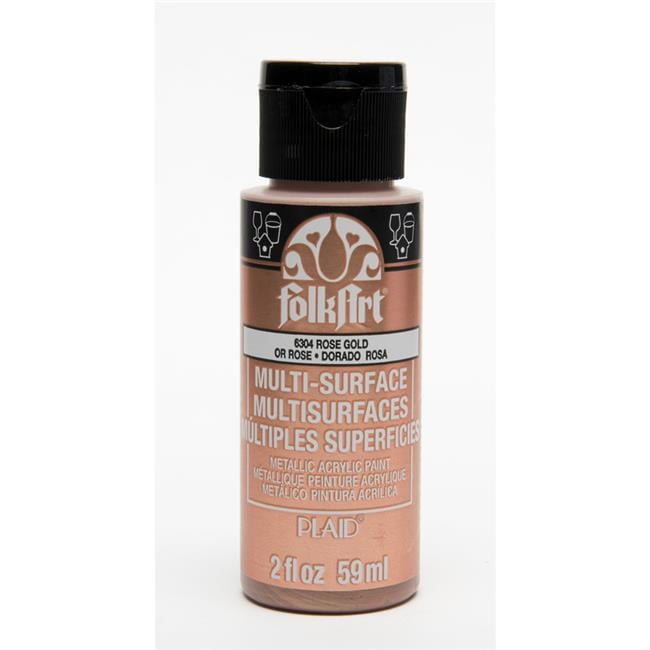 Folkart 6304 Metallic Acrylic Hobby Paint, Rose Gold, 2 Oz