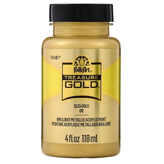 FolkArt Treasure Gold Acrylic Paint, Metallic Finish, Gold, 4 fl oz
