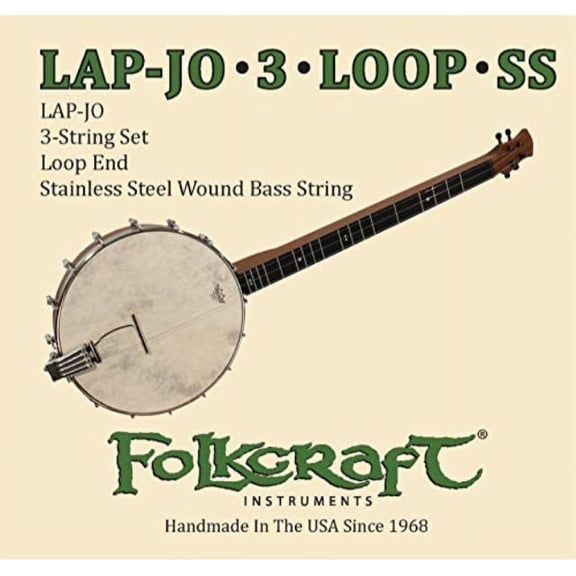 Folkcraft LAP-JO  String Set, 3 Strings, Loop End (.012" .015" .026"SS)