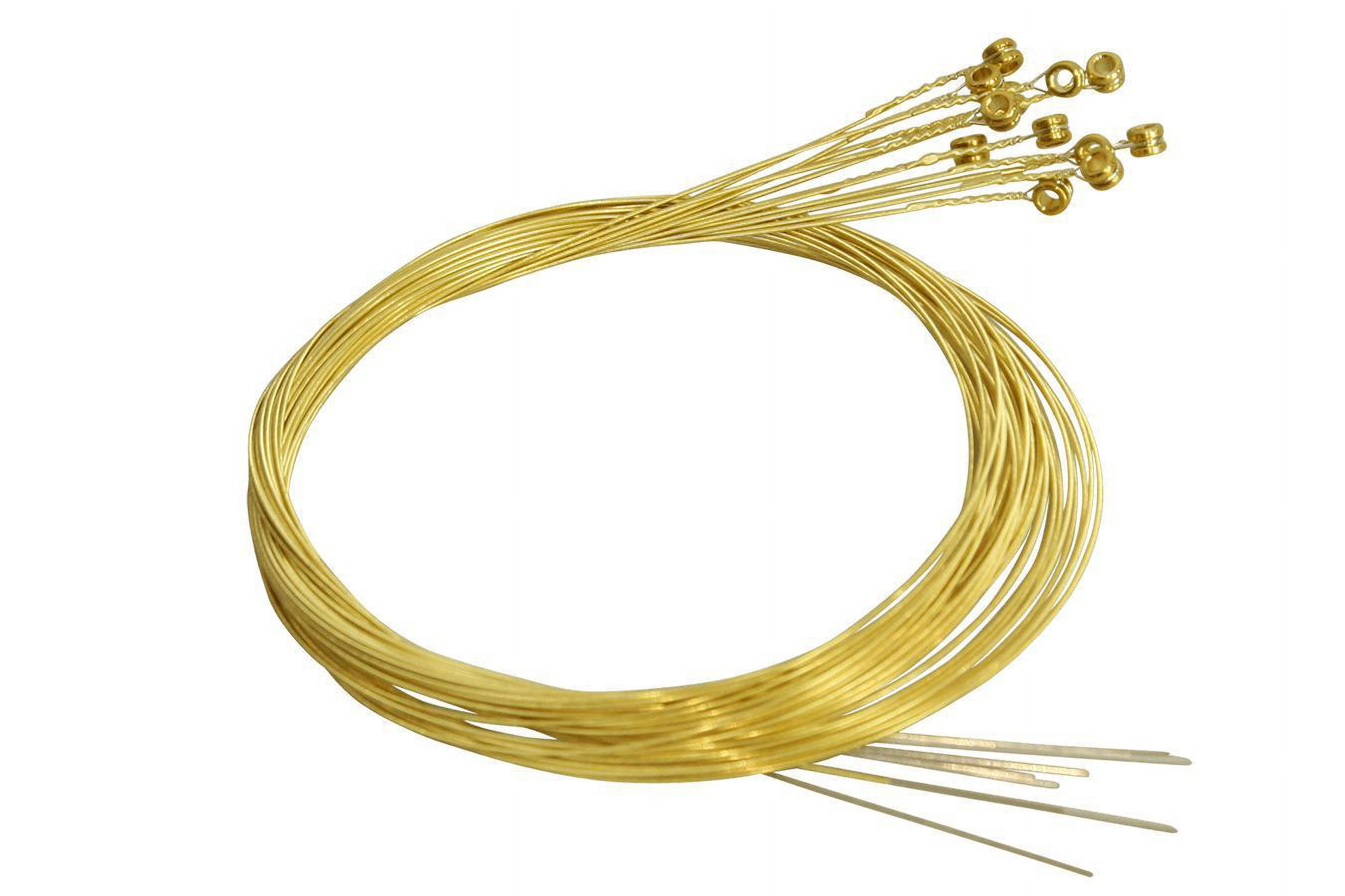 Folkcraft&reg; Roller-Wound Brass Strings, Ball Ends, Pack Of Twelve, .032