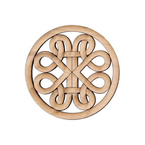 Folkcraft Rosette, Curvy Road, Maple, 2 3/16" Diameter