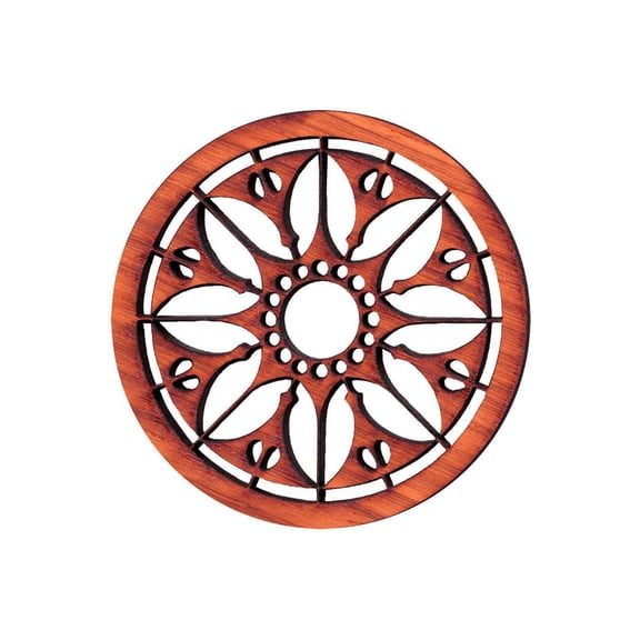 Folkcraft Rosette, Flowering Sun, Padauk, 1 1/2" Diameter