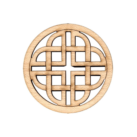 Folkcraft Rosette, Modern Celtic Shield, Maple, 1 1/2" Diameter