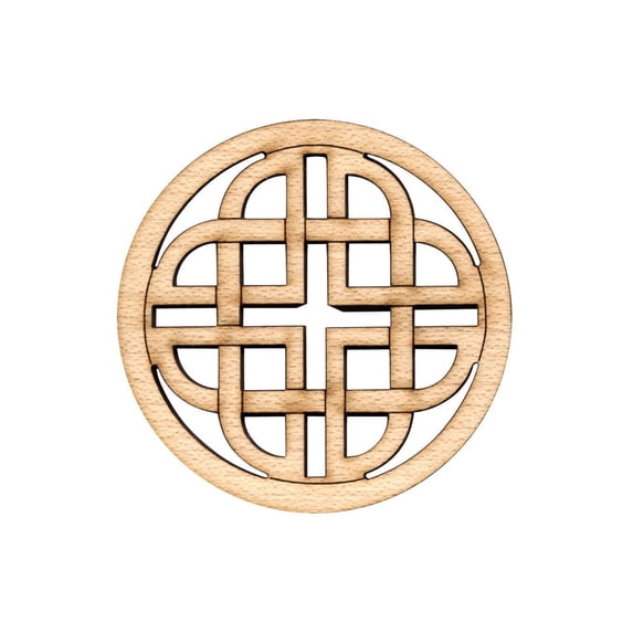 Folkcraft® Rosette, Modern Celtic Shield, Maple, 2 3/16" Diameter