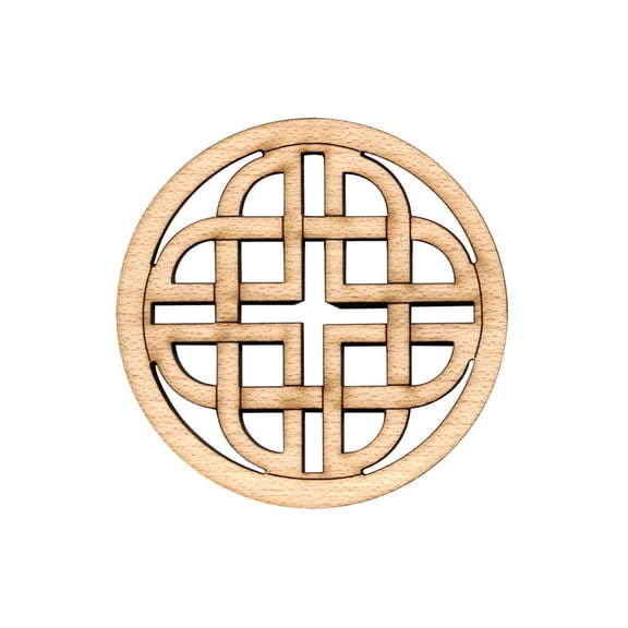 Folkcraft Rosette, Modern Celtic Shield, Maple, 2 3/16" Diameter