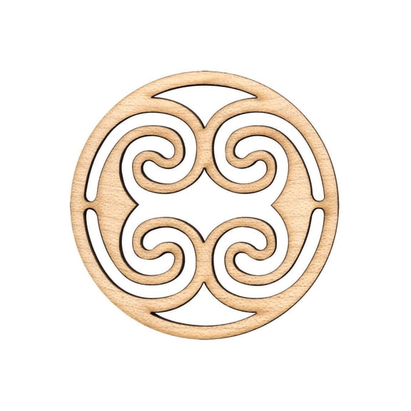 Folkcraft Rosette, Ocean Waves, Maple, 1 1/2" Diameter