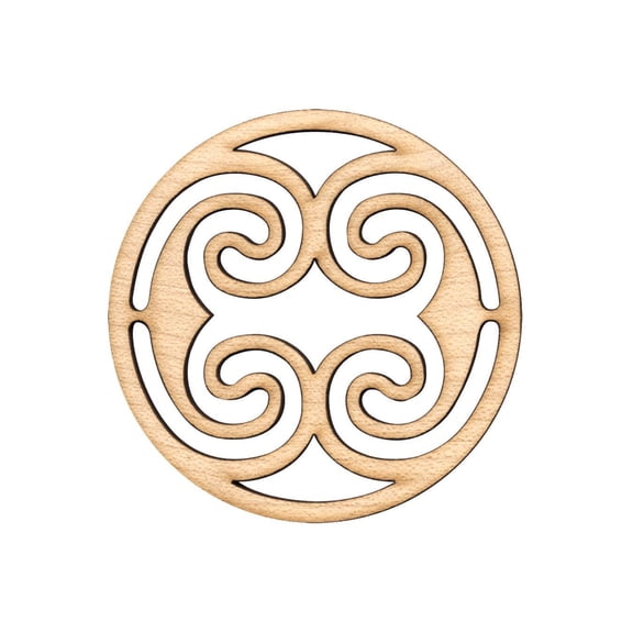 Folkcraft Rosette, Ocean Waves, Maple, 2 3/16" Diameter