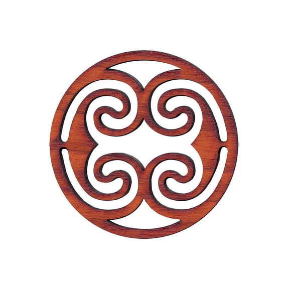 Folkcraft Rosette, Ocean Waves, Padauk, 1 1/2" Diameter